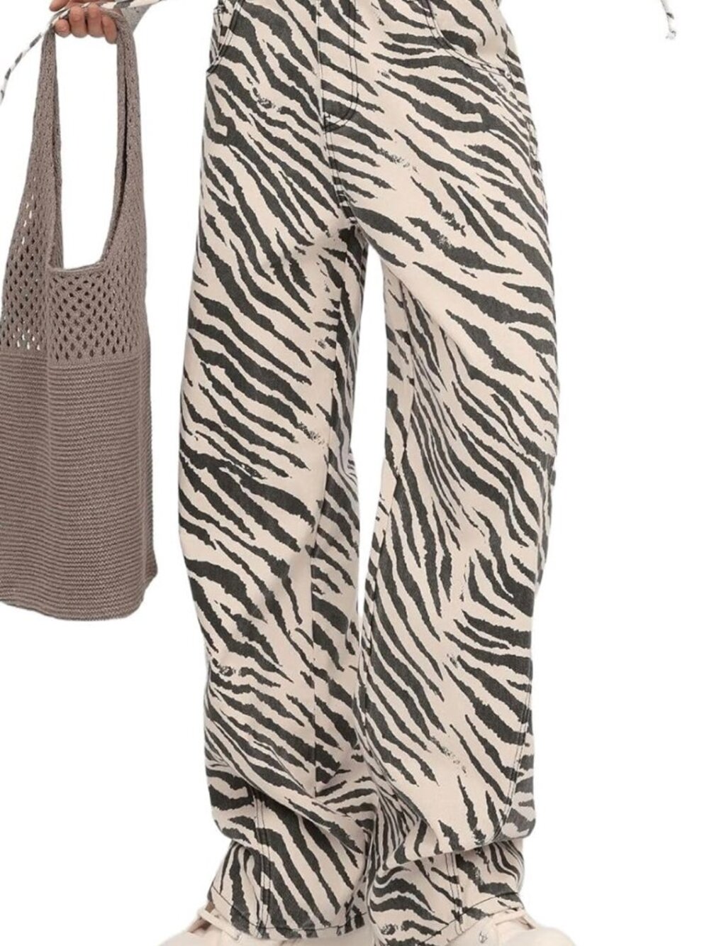 BRAND NEW Bansonjin Zebra Print Jeans Wide Leg NWT